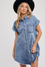 Load image into Gallery viewer, Denim Frayed Hem Dress