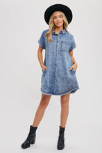 Load image into Gallery viewer, Denim Frayed Hem Dress