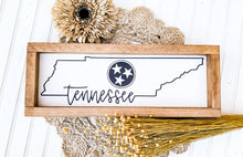 Load image into Gallery viewer, Tennessee Tri-Star State Outline Sign
