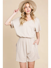 Load image into Gallery viewer, Cream Ribbed Romper
