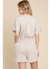 Load image into Gallery viewer, Cream Ribbed Romper
