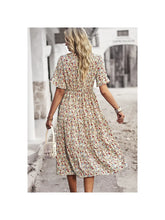 Load image into Gallery viewer, Beige Floral Midi Dress
