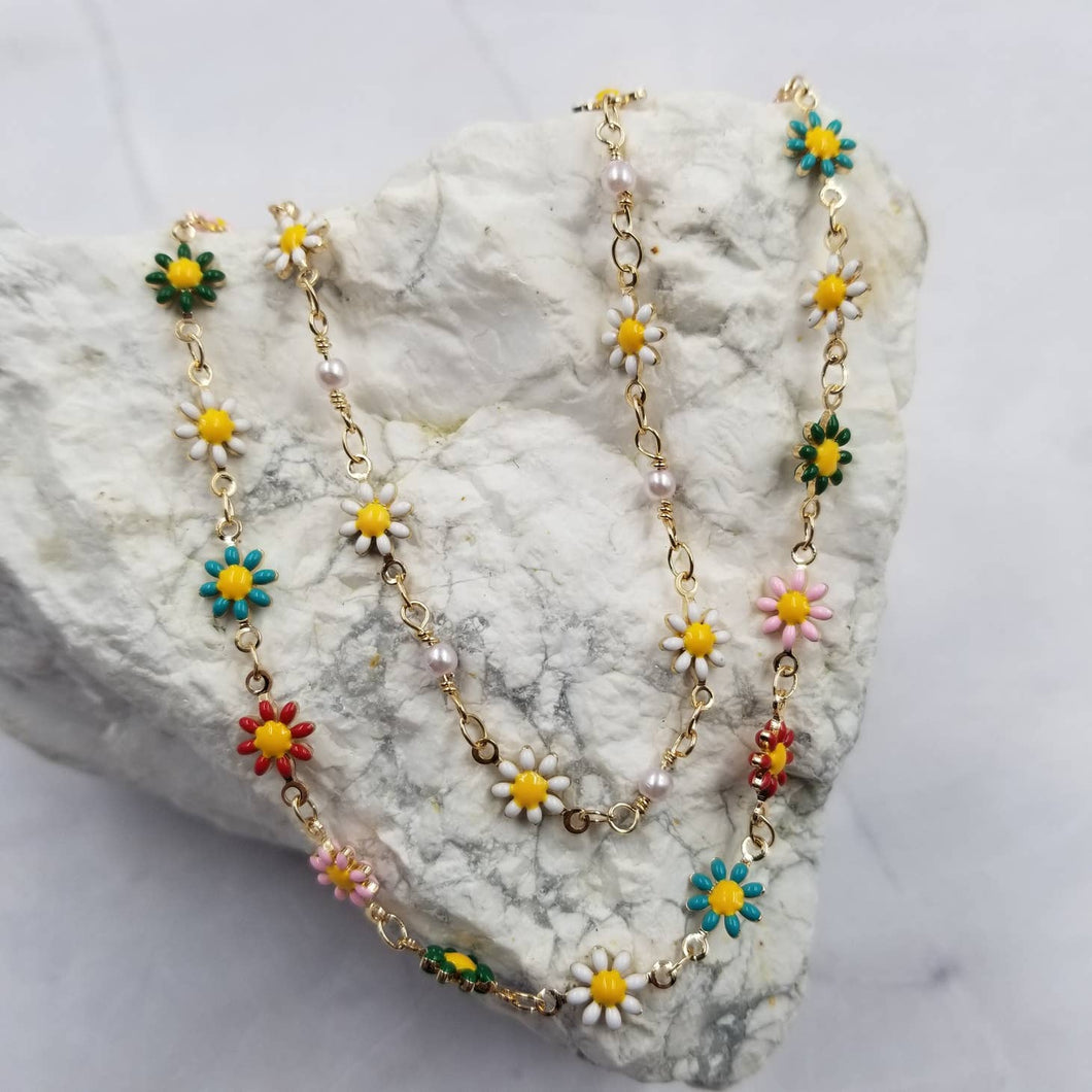 Handmade Daisy Flower Necklace