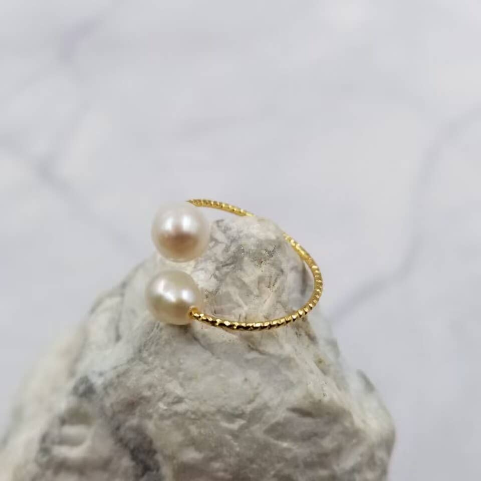 Handmade Freshwater Pearl Gold Plated Ring