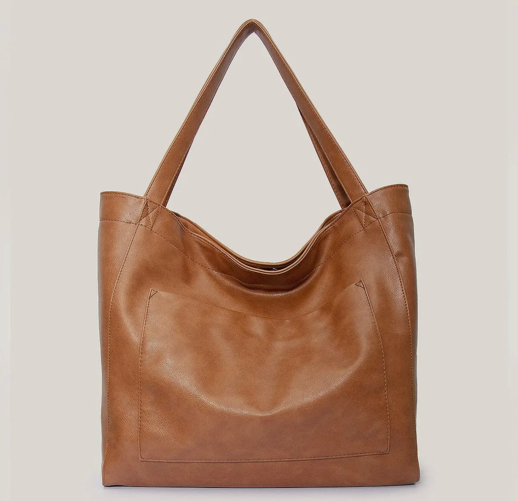 Faux-Leather Tote Bag