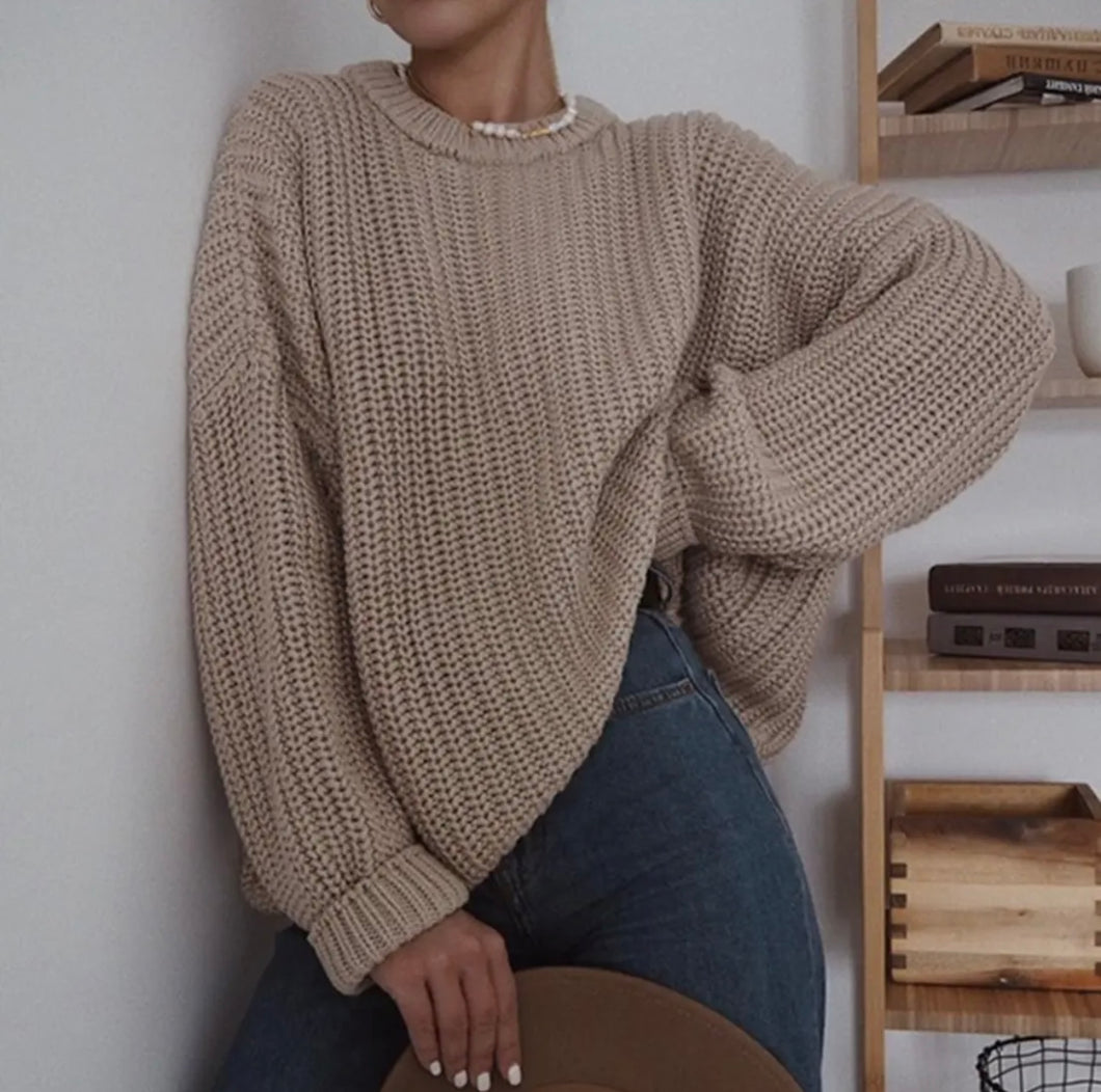 Crewneck Khaki Sweater