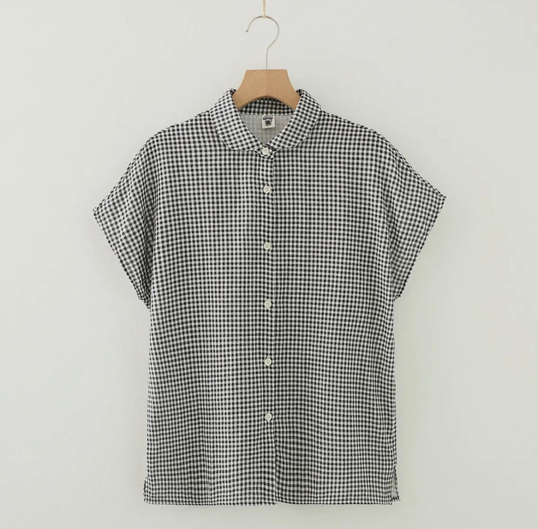 Gingham Muslin Blouse