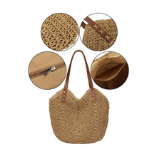 Load image into Gallery viewer, Crochet Wicker Tote Bag
