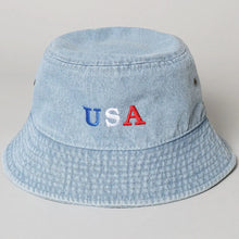 Load image into Gallery viewer, Embroidered USA Bucket Hat
