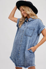 Load image into Gallery viewer, Denim Frayed Hem Dress
