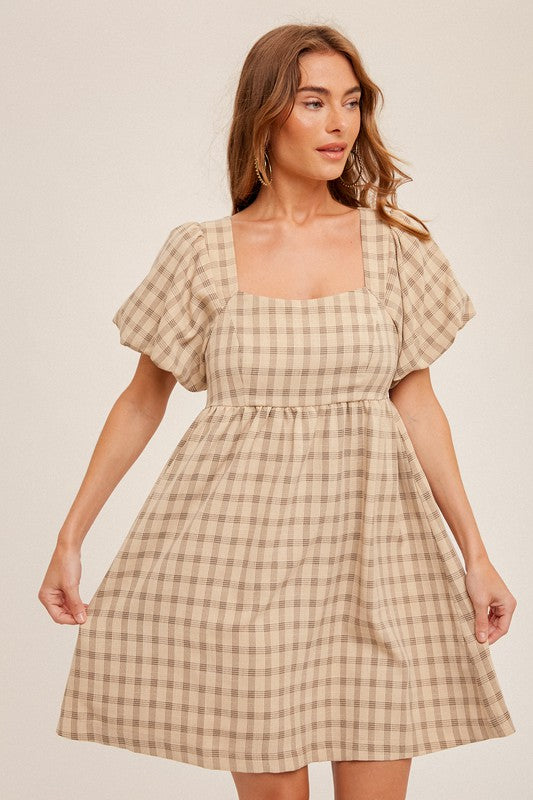 Bubble Sleeve Babydoll Dress