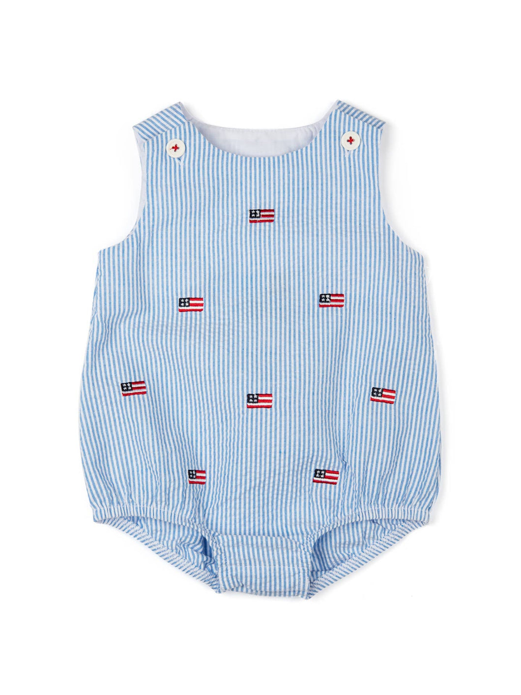 Seersucker Flag Romper