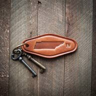 Load image into Gallery viewer, Hand-Stamped Leather Keychain
