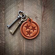 Load image into Gallery viewer, Hand-Stamped Leather Keychain
