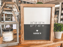 Load image into Gallery viewer, Custom Handmade Wooden Sign - Choose Your Hometown Coordinates!
