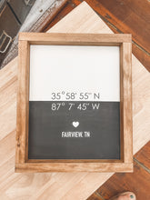 Load image into Gallery viewer, Custom Handmade Wooden Sign - Choose Your Hometown Coordinates!
