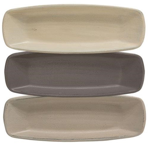 Oval Squared Wooden Tray